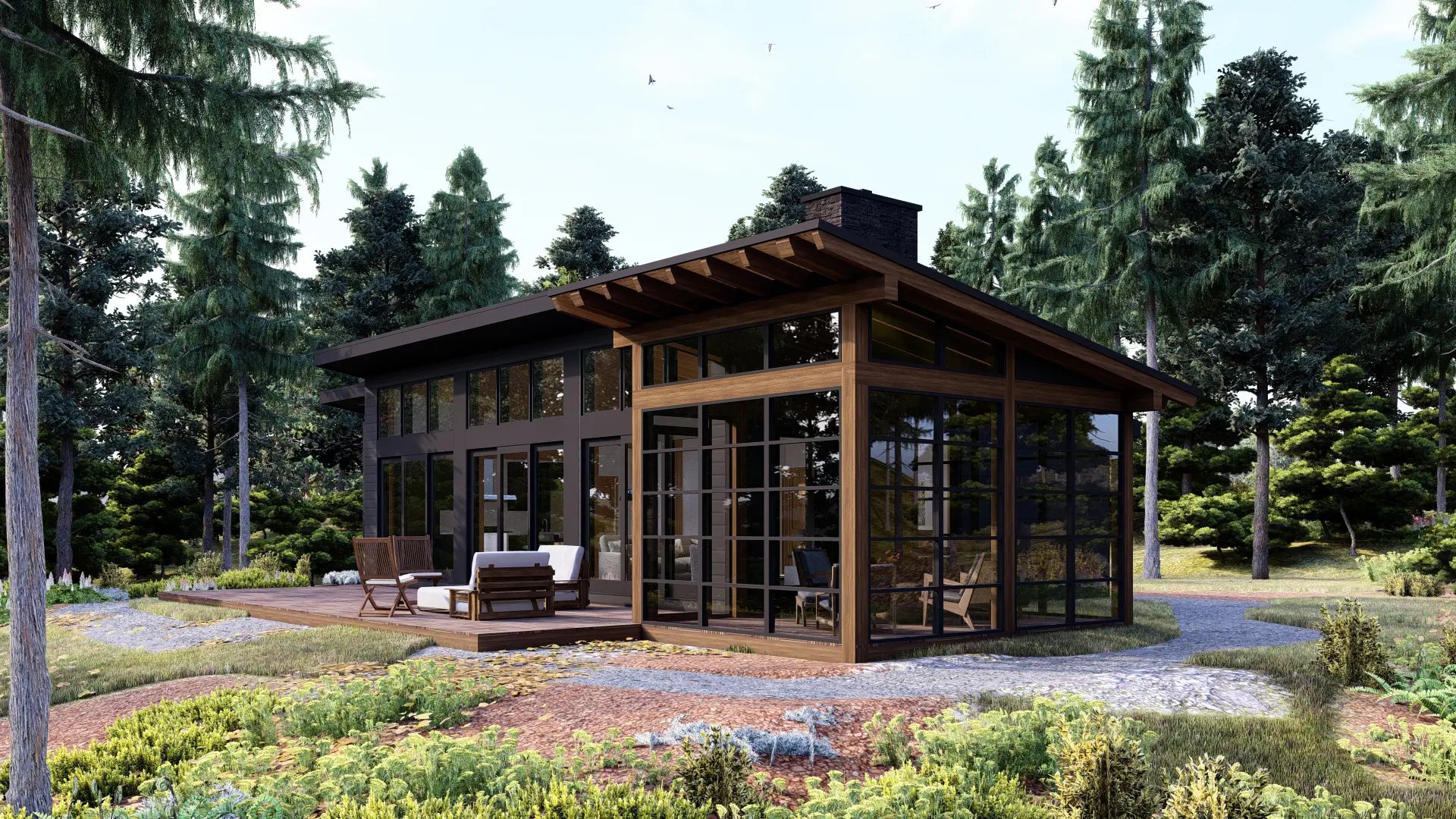 bungalow plans open concept bungalow cottage designer cabin plans timber frame homes Normerica Bayfield 3945 Exterior Back Porch